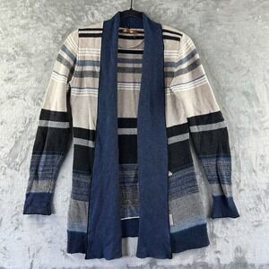 Belldini Cardigan Sweater Women's M Blue Tan Black Southwestern Aztec